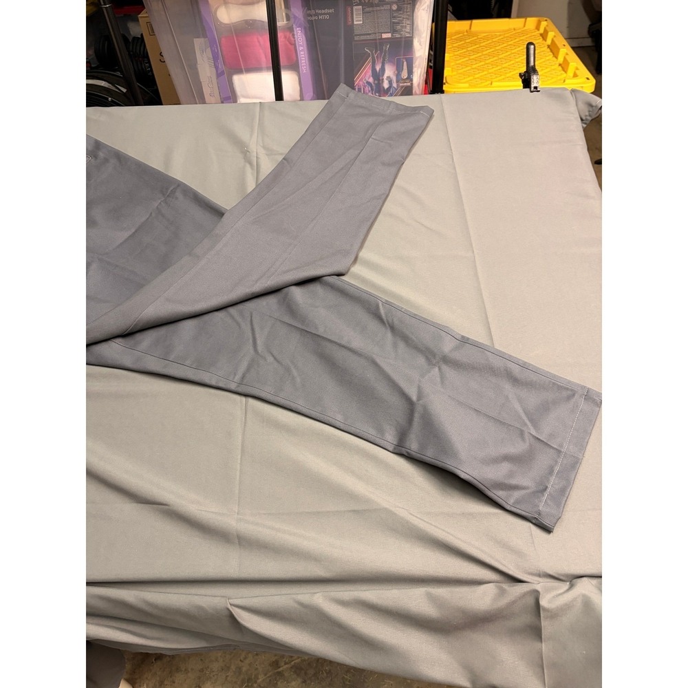 Lands End Mens Gray Dress Pants Flat Front Straight Leg Twill Trousers 42x31.5 - Picture 5 of 12